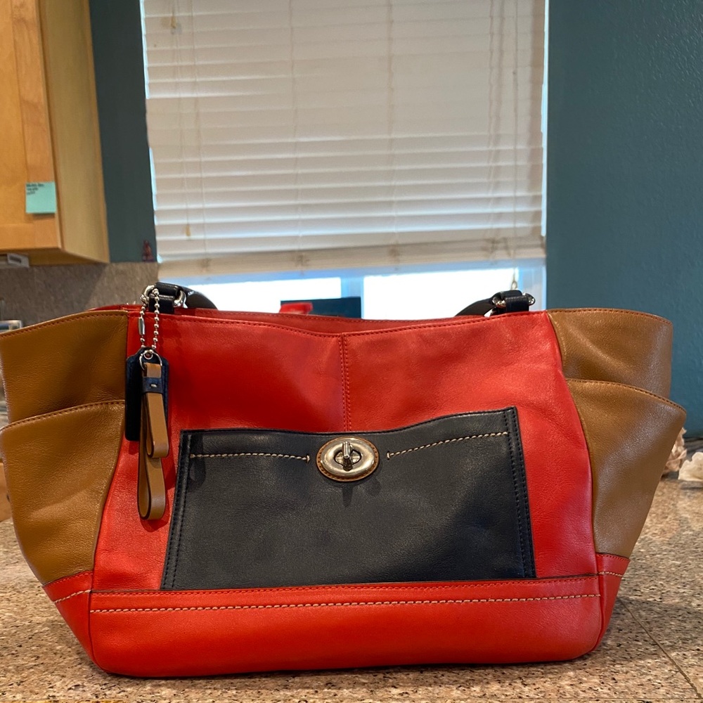Orange and Blue Coach bag